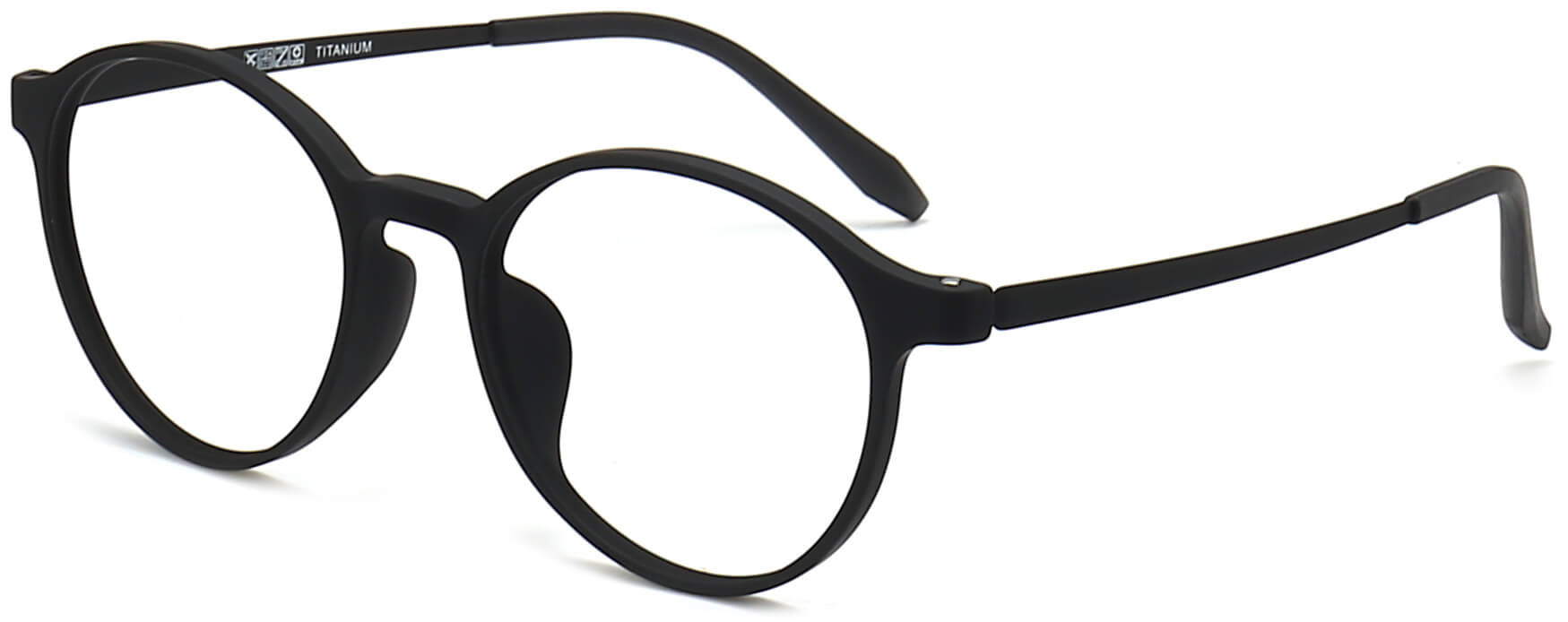 Karsyn Round Black Eyeglasses from ANRRI, angle view