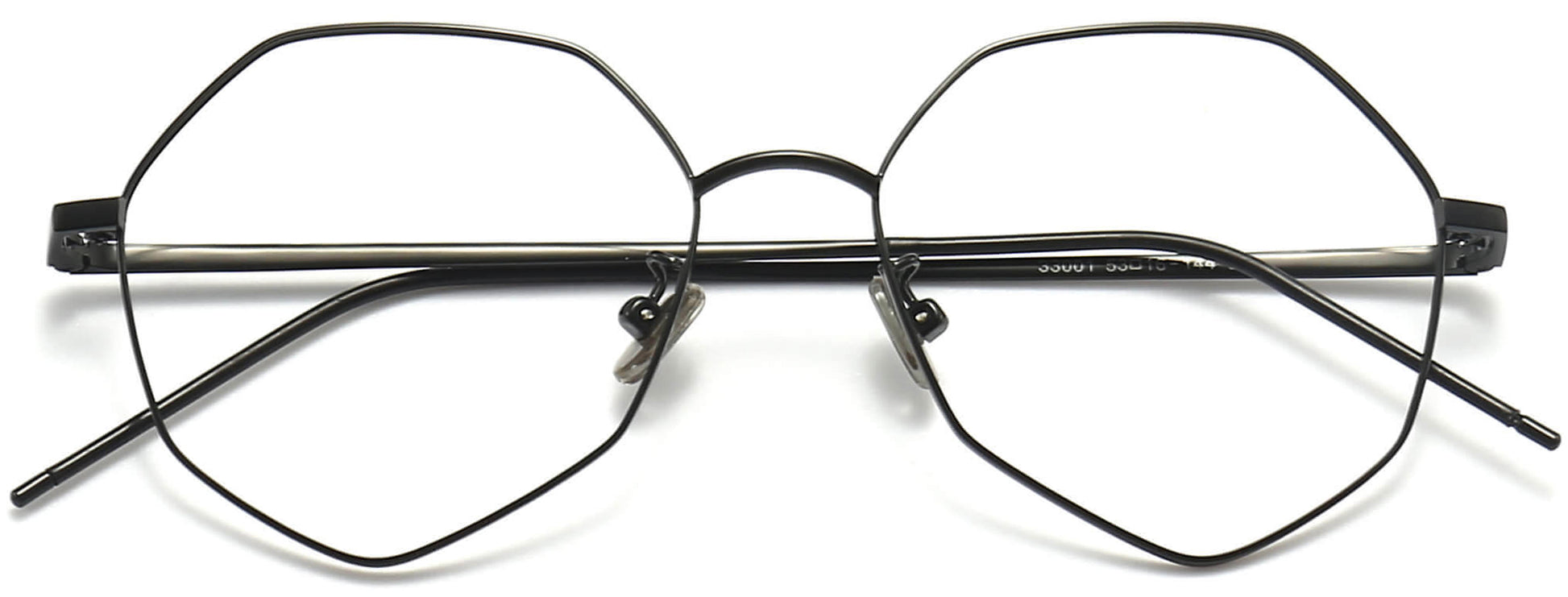 Kash Geometric Black Eyeglasses from ANRRI, closed view