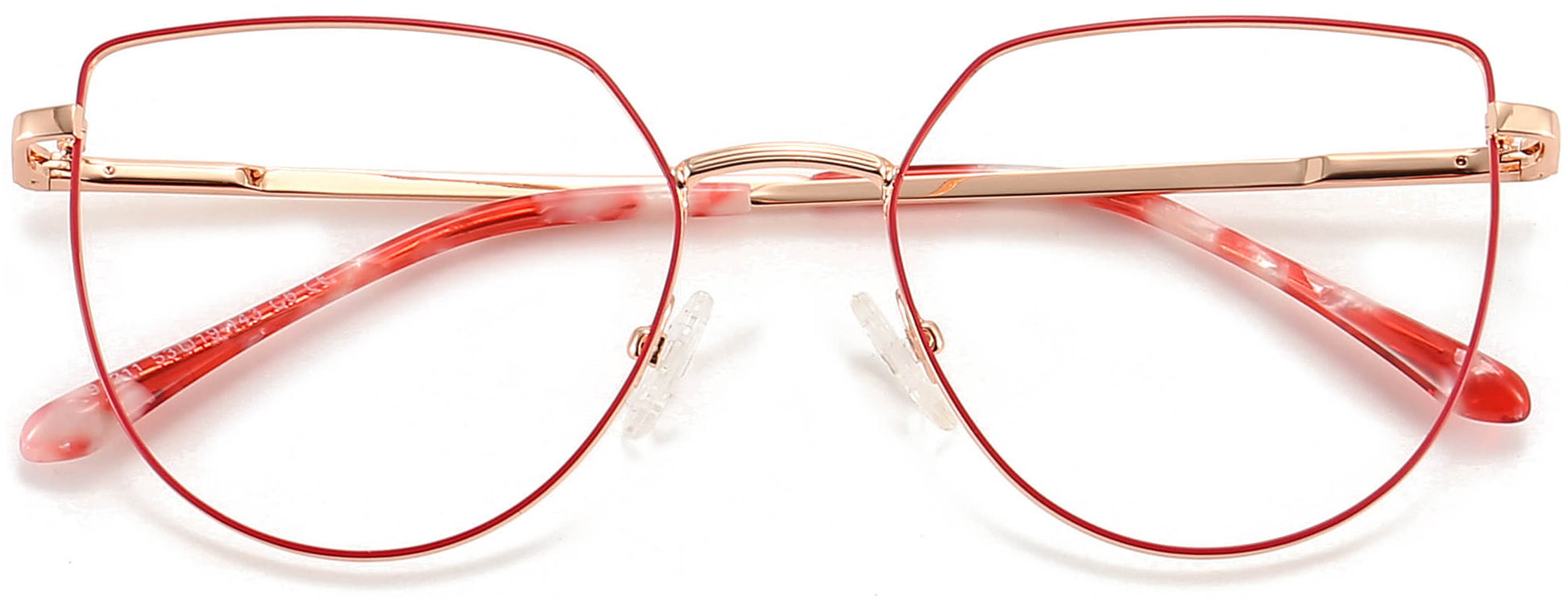 Katie Cateye Red Eyeglasses from ANRRI, closed view