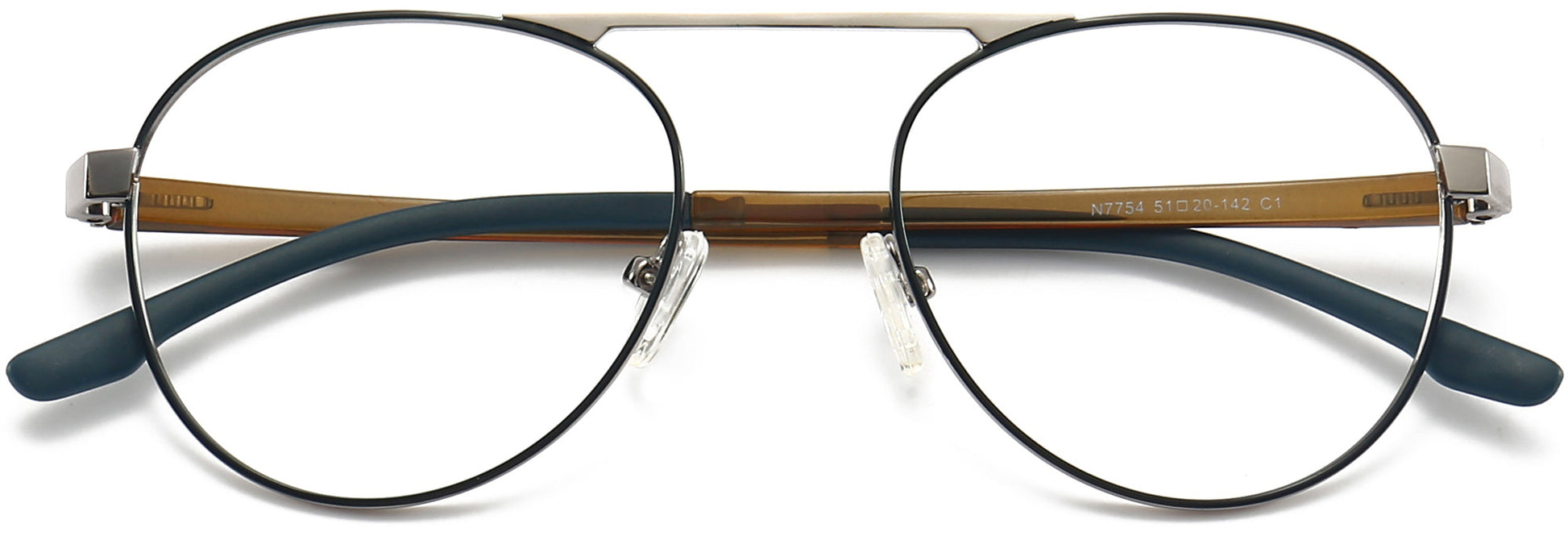Kaysen Round Black Eyeglasses from ANRRI, closed view