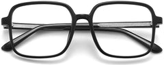 Keanu Square Black Eyeglasses from ANRRI, closed view