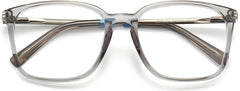 Kieran Square Gray Eyeglasses from ANRRI, closed view