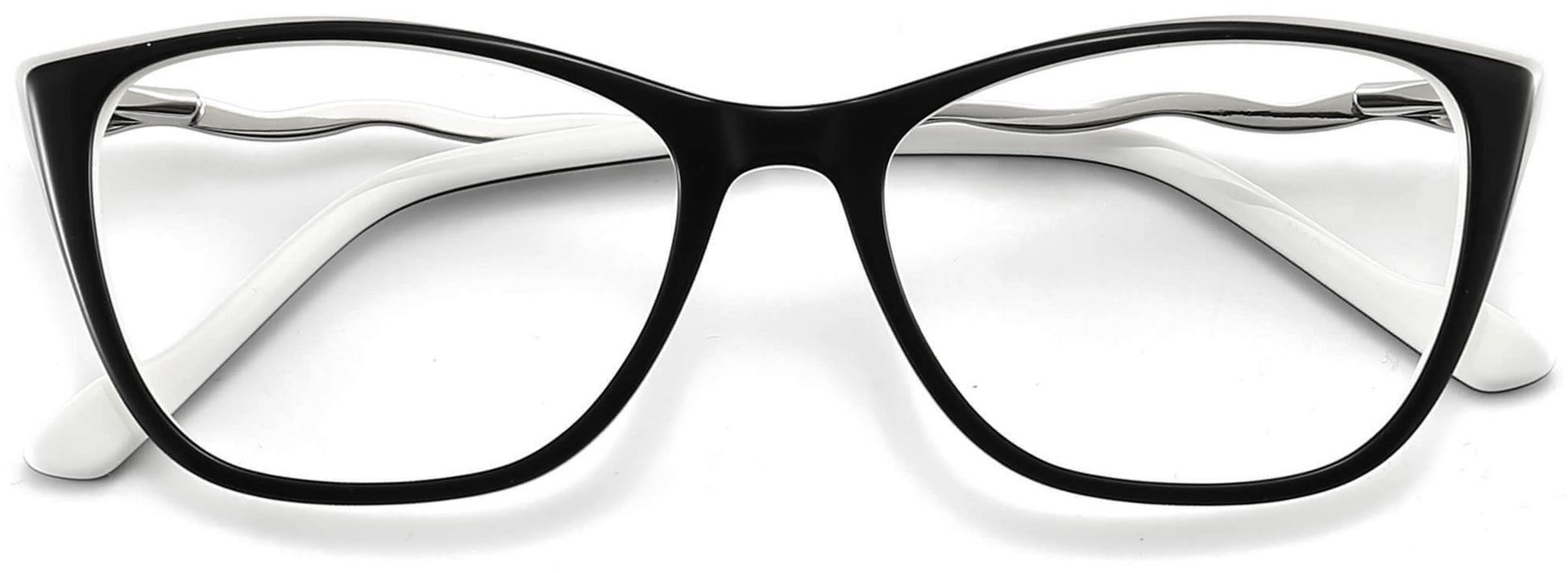 Kira Cateye Black Eyeglasses from ANRRI, closed view
