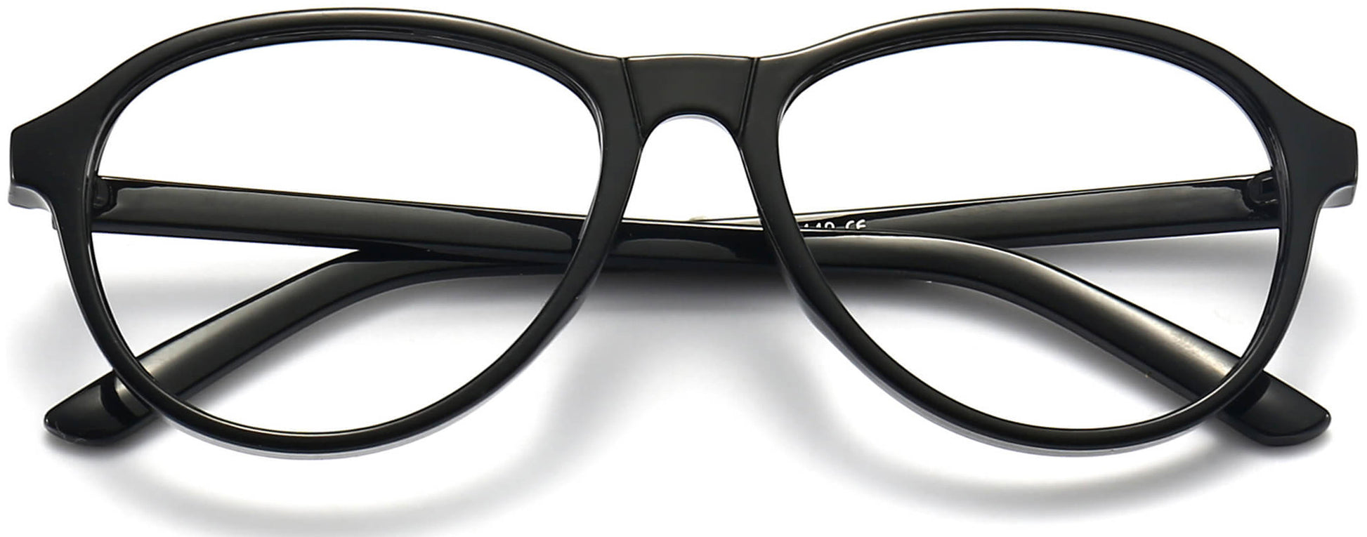 Kylan Aviator Black Eyeglasses from ANRRI, closed view