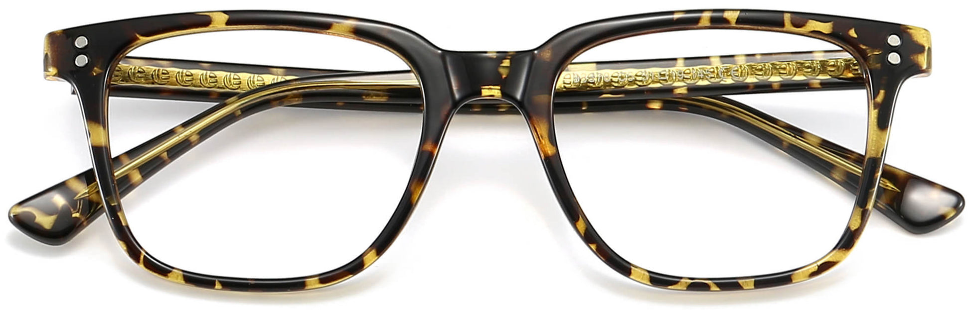 Kyson Square Tortoise Eyeglasses from ANRRI, closed view