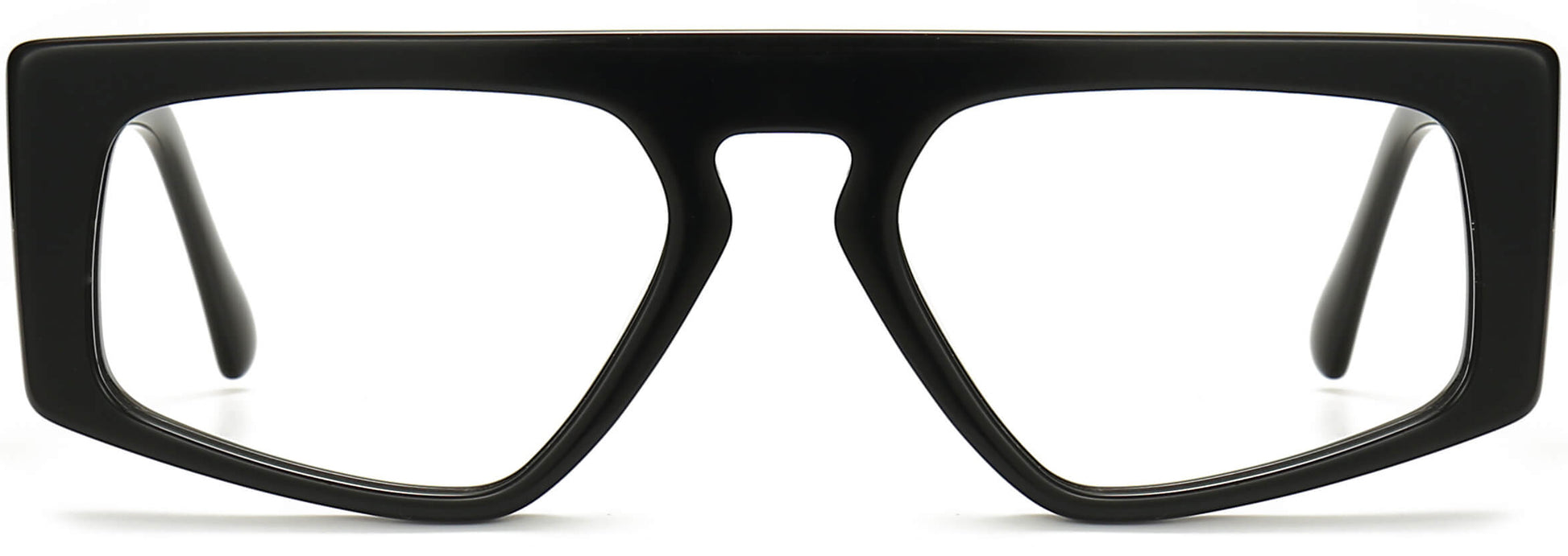 Leilany Geometric Black Eyeglasses from ANRRI, front view