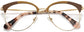 Leyla Round Brown Eyeglasses from ANRRI, closed view