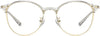 Lotus Round Gray Eyeglasses from ANRRI, front view