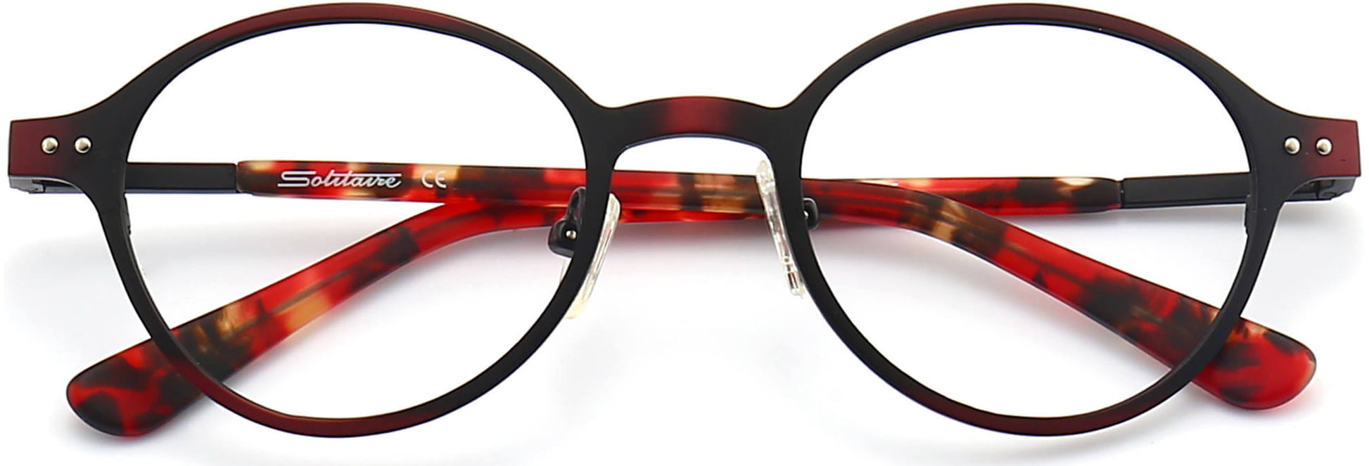 Lucca Round Tortoise Eyeglasses from ANRRI, closed view