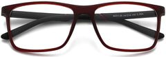 Luna Square Red Eyeglasses from ANRRI, closed view