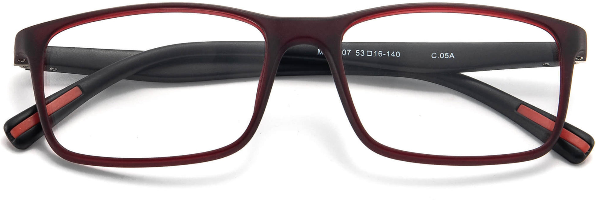 Reid Black TR90 Eyeglasses from ANRRI, Closed View