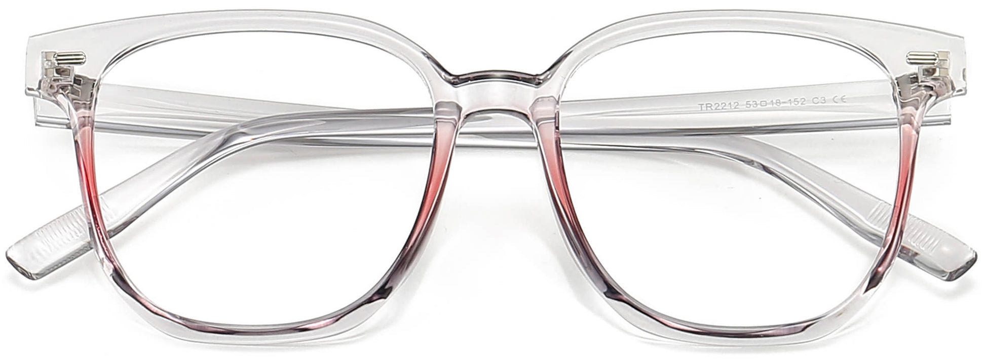 Madelynn Square Gray Eyeglasses from ANRRI, closed view