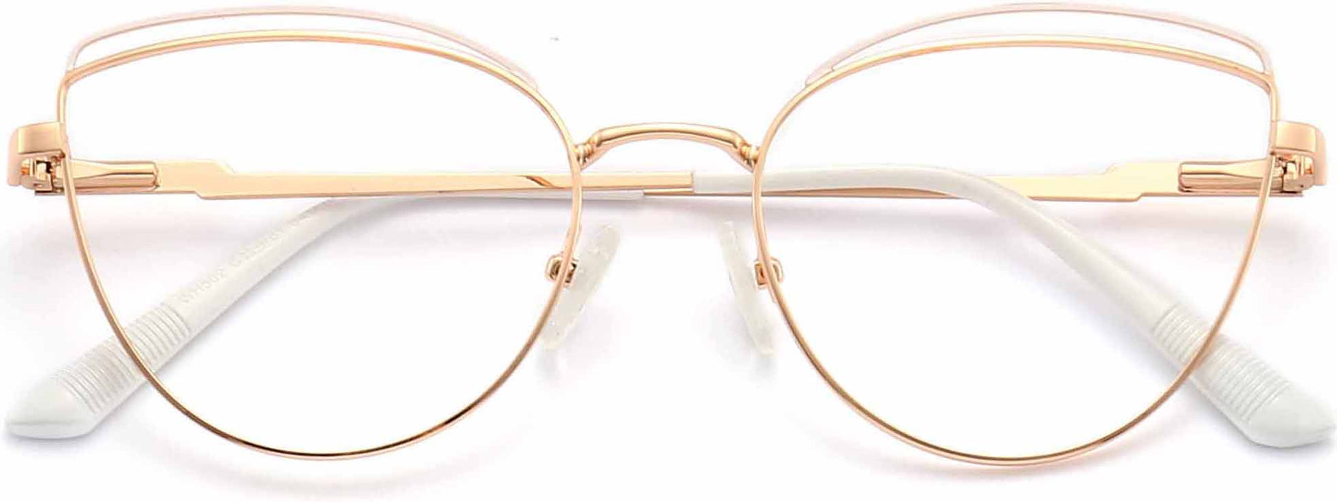Maeve Cateye Gold Eyeglasses from ANRRI, closed view