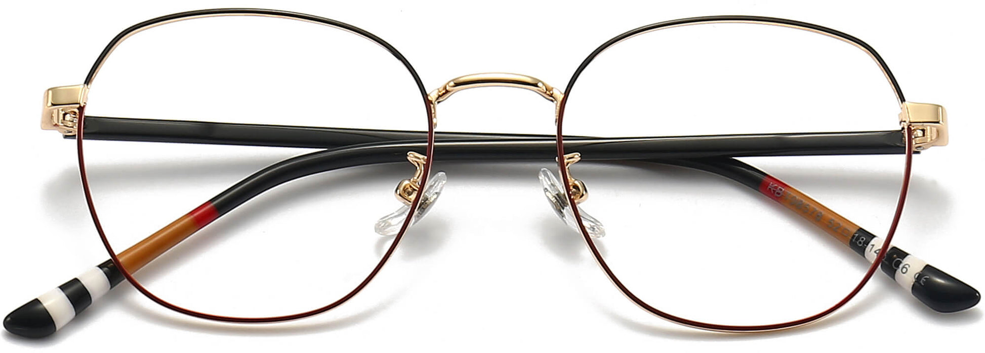 Mallory Round Black Eyeglasses from ANRRI, closed view