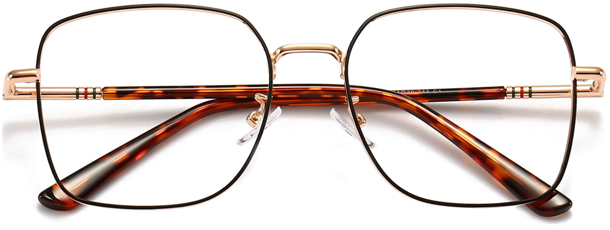 Marvin Square Black Eyeglasses from ANRRI, closed view