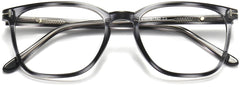Maximiliano Square Gray Eyeglasses from ANRRI, closed view