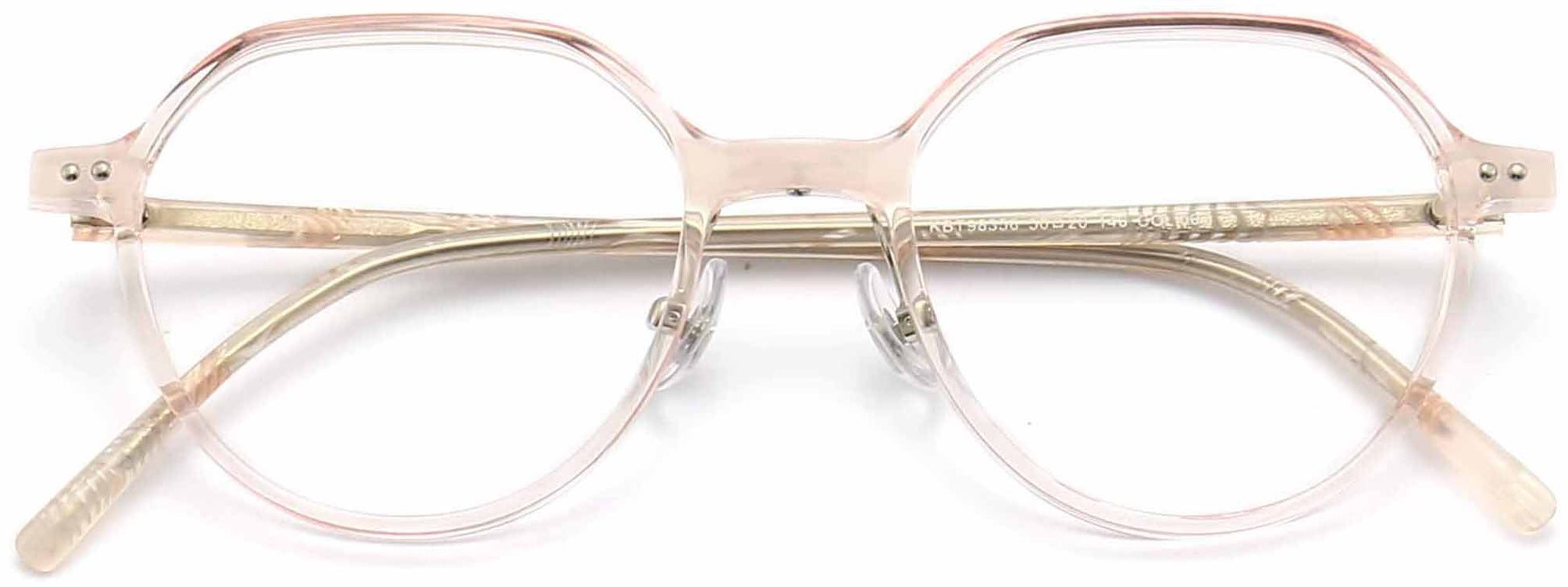Messia Geometric Pink Eyeglasses from ANRRI, closed view