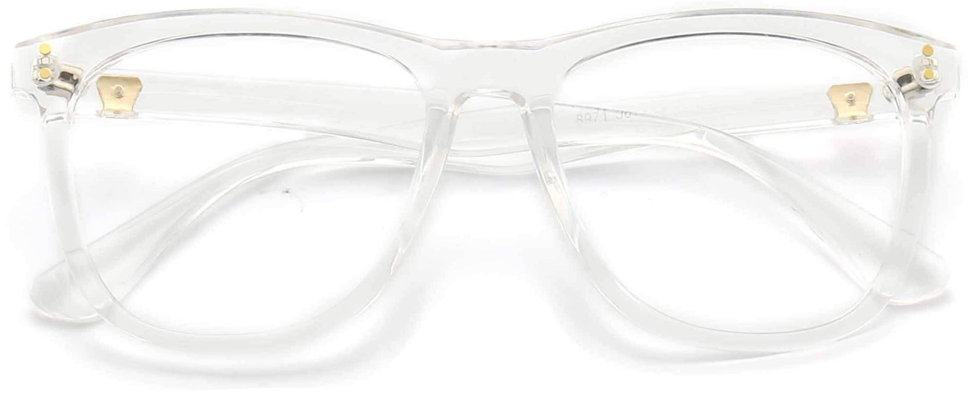 Miguel Square Clear Eyeglasses from ANRRI, closed view