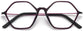 Mikaela Geometric Purple Eyeglasses from ANRRI, closed view