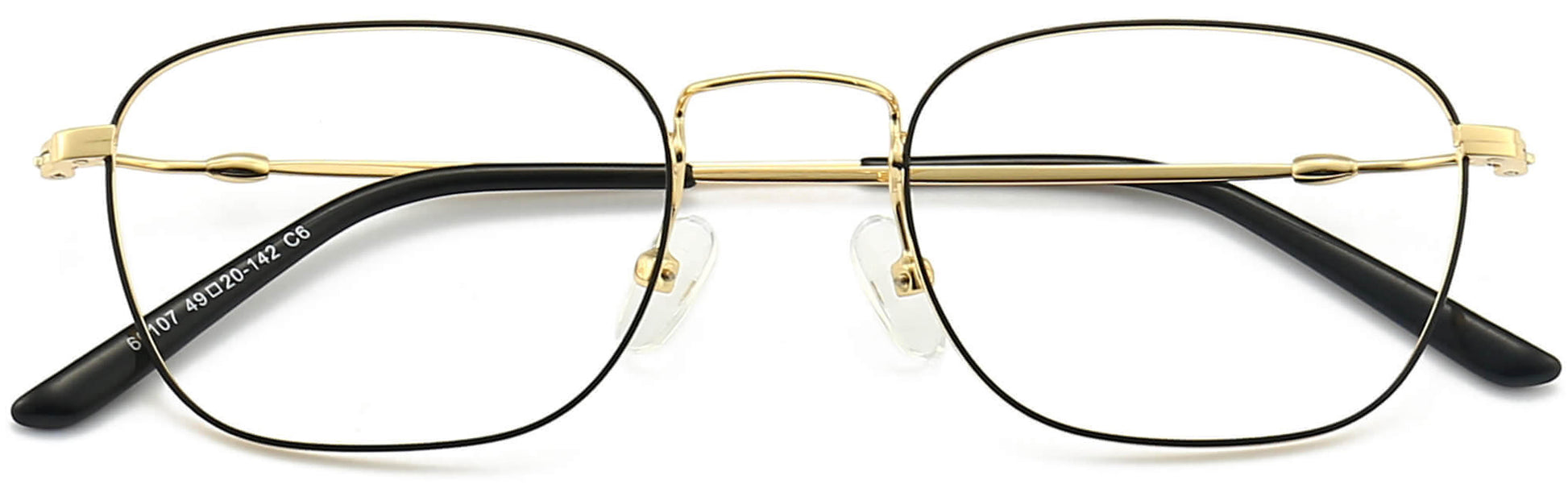 Moses Square Black Eyeglasses from ANRRI, closed view
