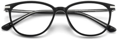 Nadia Round Black Eyeglasses from ANRRI, closed view