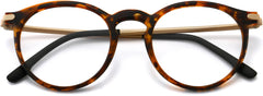 Normandy round tortoise Eyeglasses from ANRRI, closed view