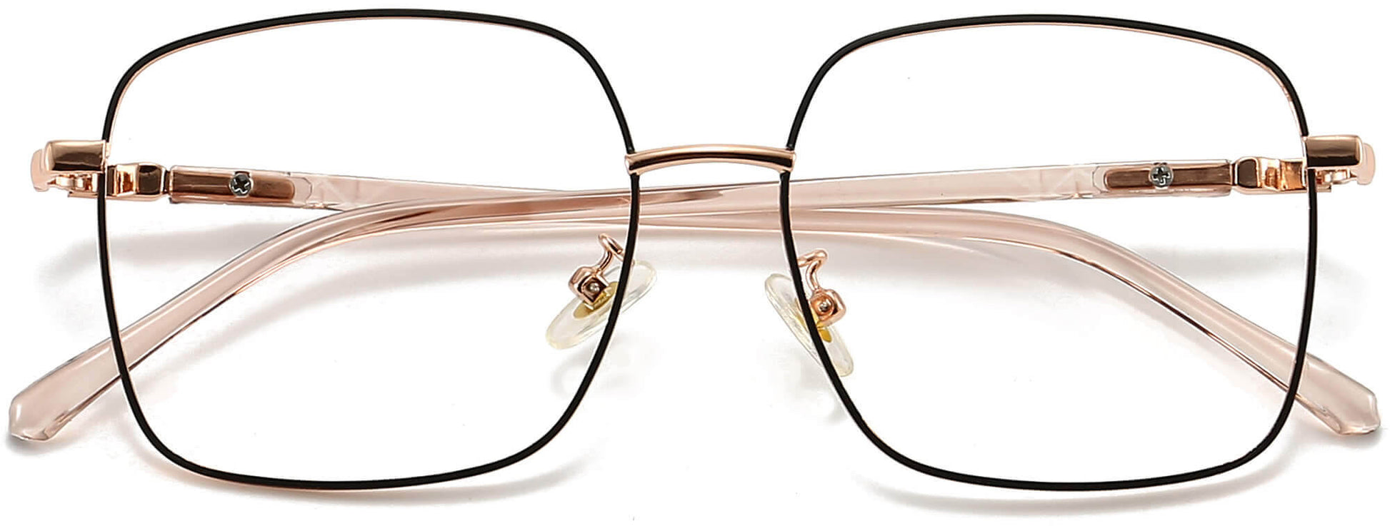 Nylah Square Black Eyeglasses from ANRRI, closed view