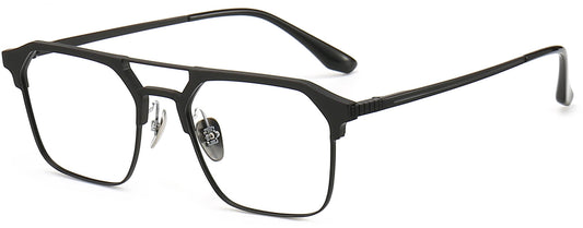Orlando Square Black Eyeglasses from ANRRI, angle view
