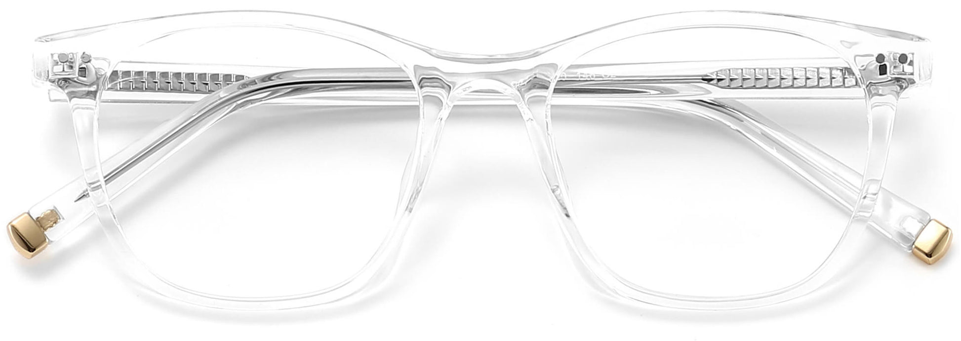 Paislee Square Clear Eyeglasses from ANRRI, closed view