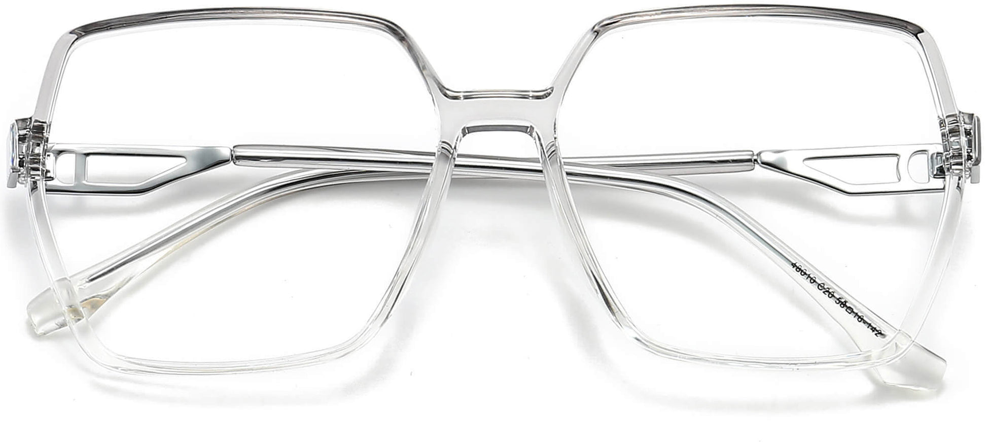 Pedro Geometric Gray Eyeglasses from ANRRI, closed view