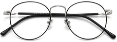 Penelope Round Black Eyeglasses from ANRRI, closed view
