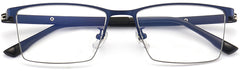 Philip Rectangle Blue Eyeglasses from ANRRI, closed view