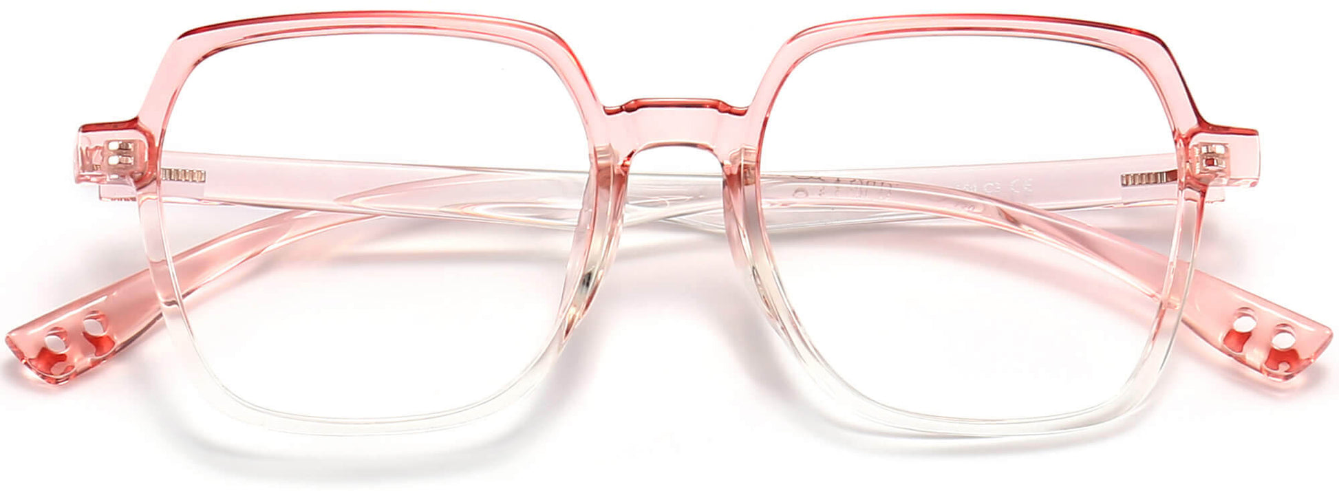 Presley Square Pink Eyeglasses from ANRRI, closed view