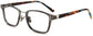 Quentin Square Gray Eyeglasses from ANRRI, angle view