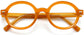 Raphael Round Orange Eyeglasses from ANRRI, closed view
