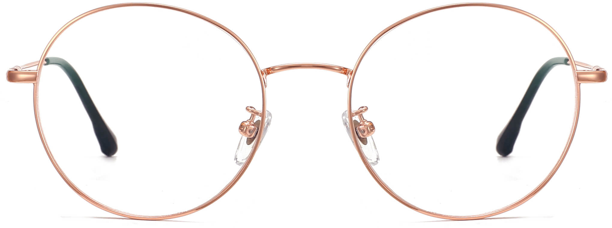 Raya round gold Eyeglasses from ANRRI, front view