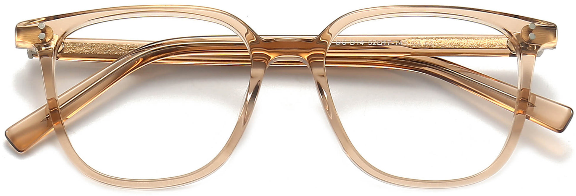Reece Square Brown Eyeglasses from ANRRI, closed view