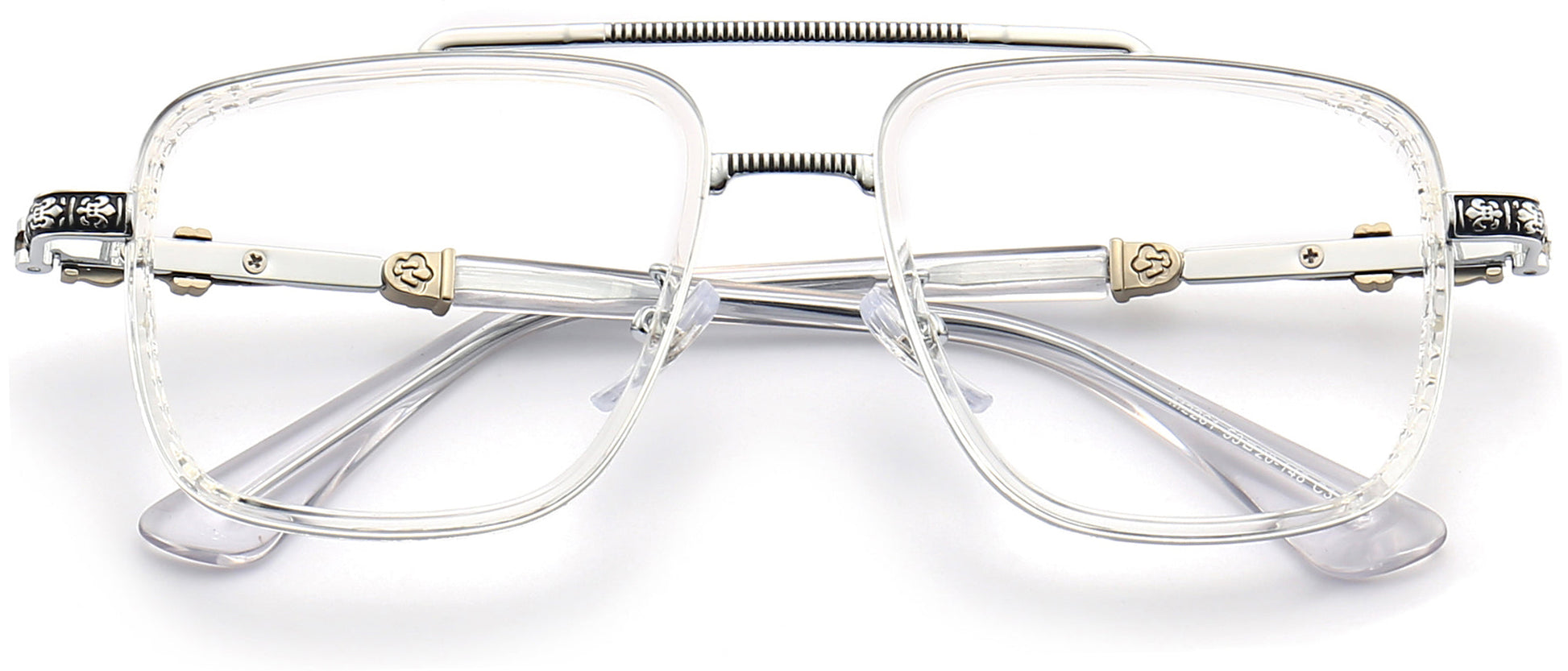 Roberto Square Clear Eyeglasses from ANRRI, closed view