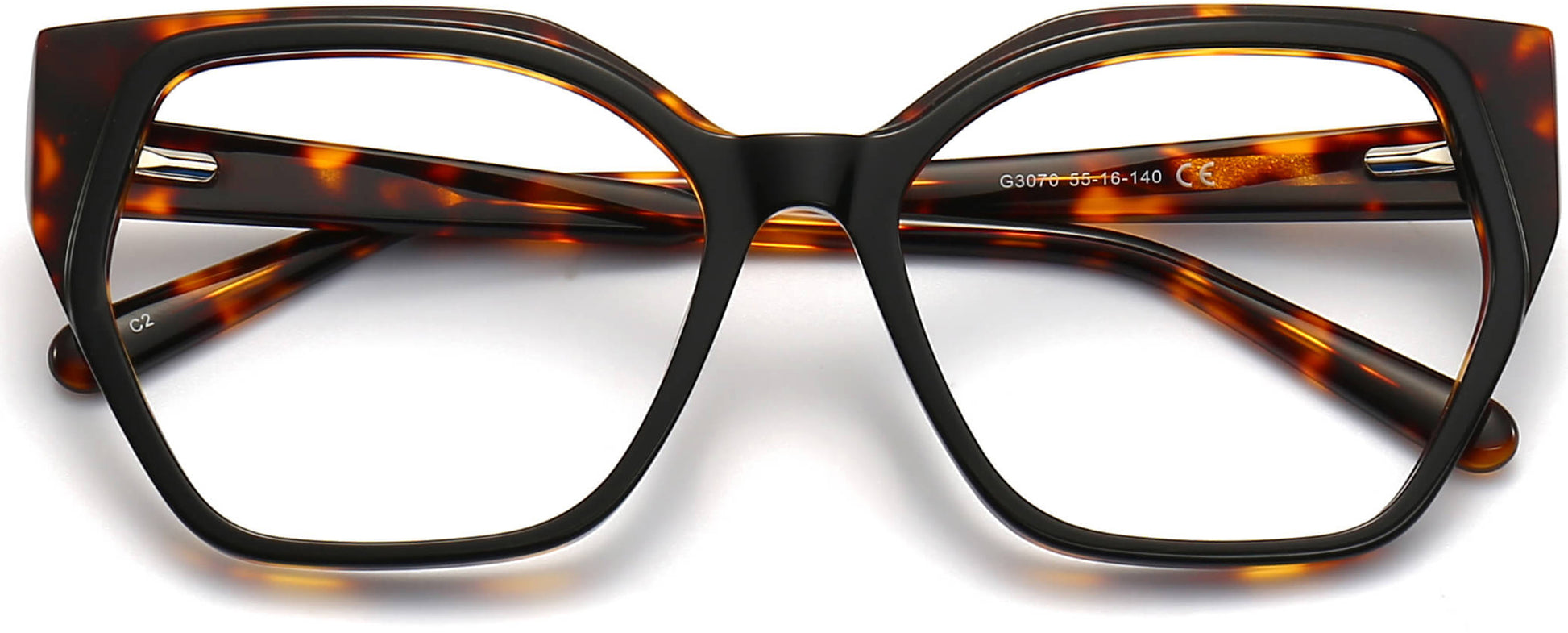 Rosalee Cateye Tortoise Eyeglasses from ANRRI, closed view