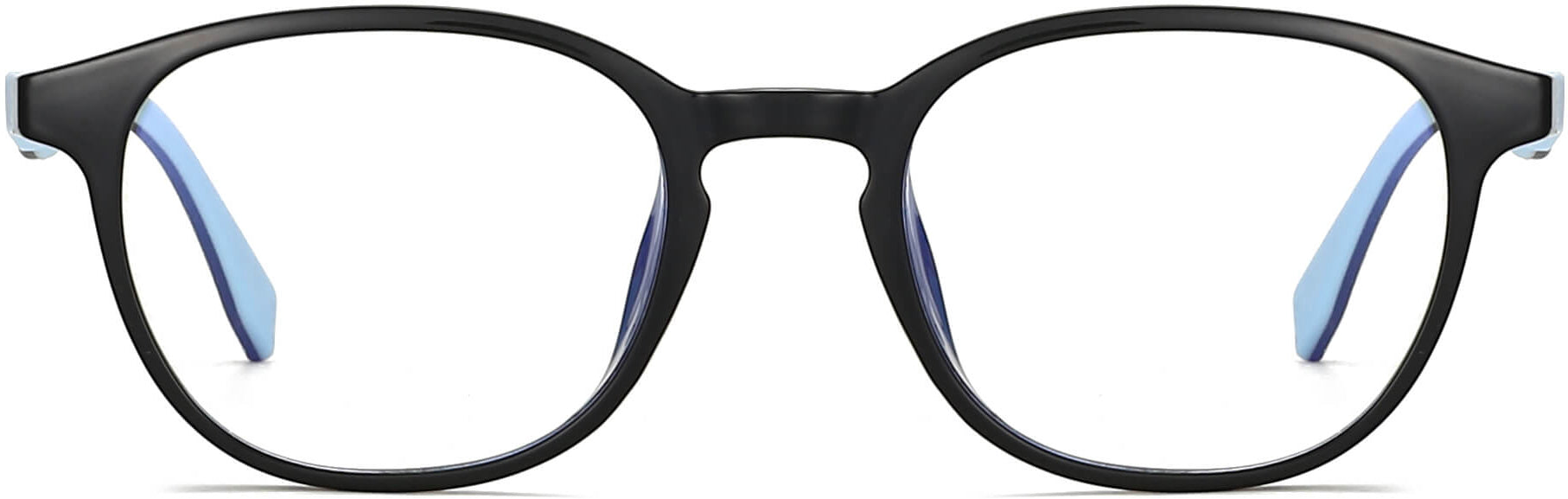 Ryder Round Black Eyeglasses from ANRRI, front view