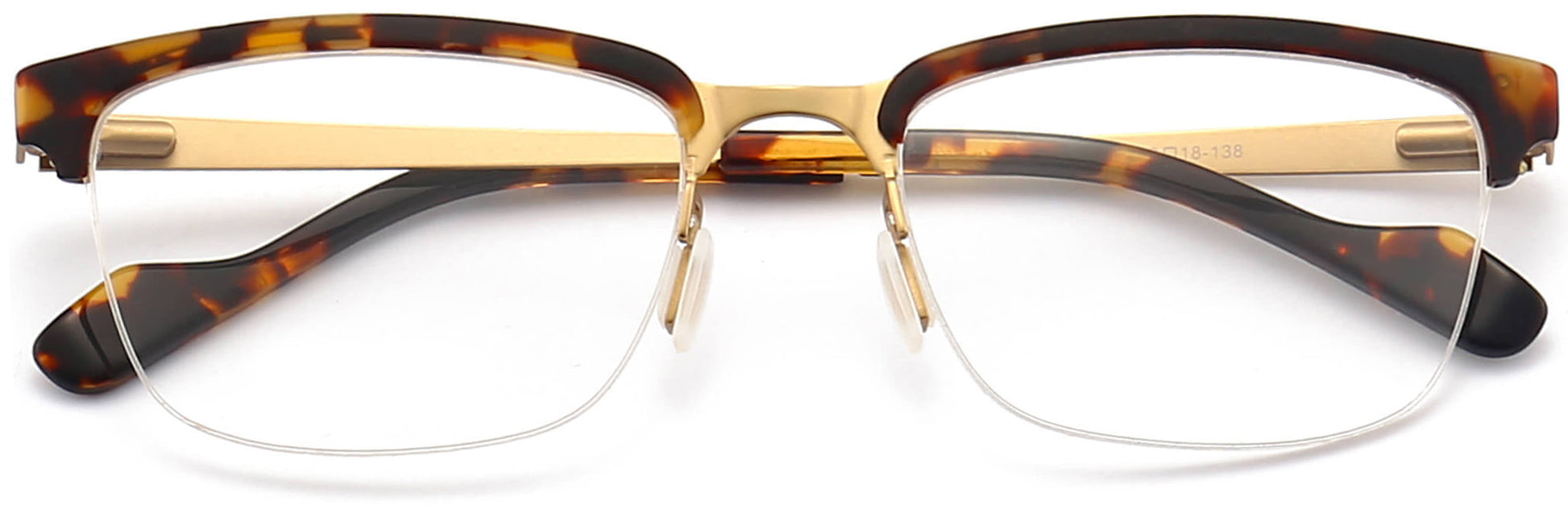 Sarai Browline Tortoise Eyeglasses from ANRRI, closed view