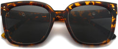 Sawyer Tortoise Plastic Sunglasses from ANRRI, closed view