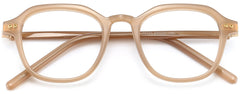 Skye Geometric Brown Eyeglasses rom ANRRI, closed view