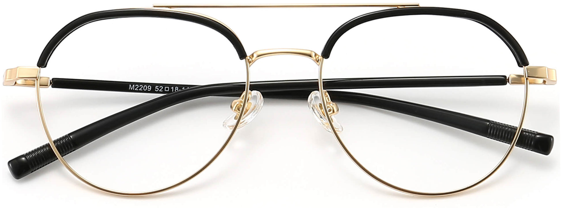 Sutton Round Black Eyeglasses from ANRRI, closed view