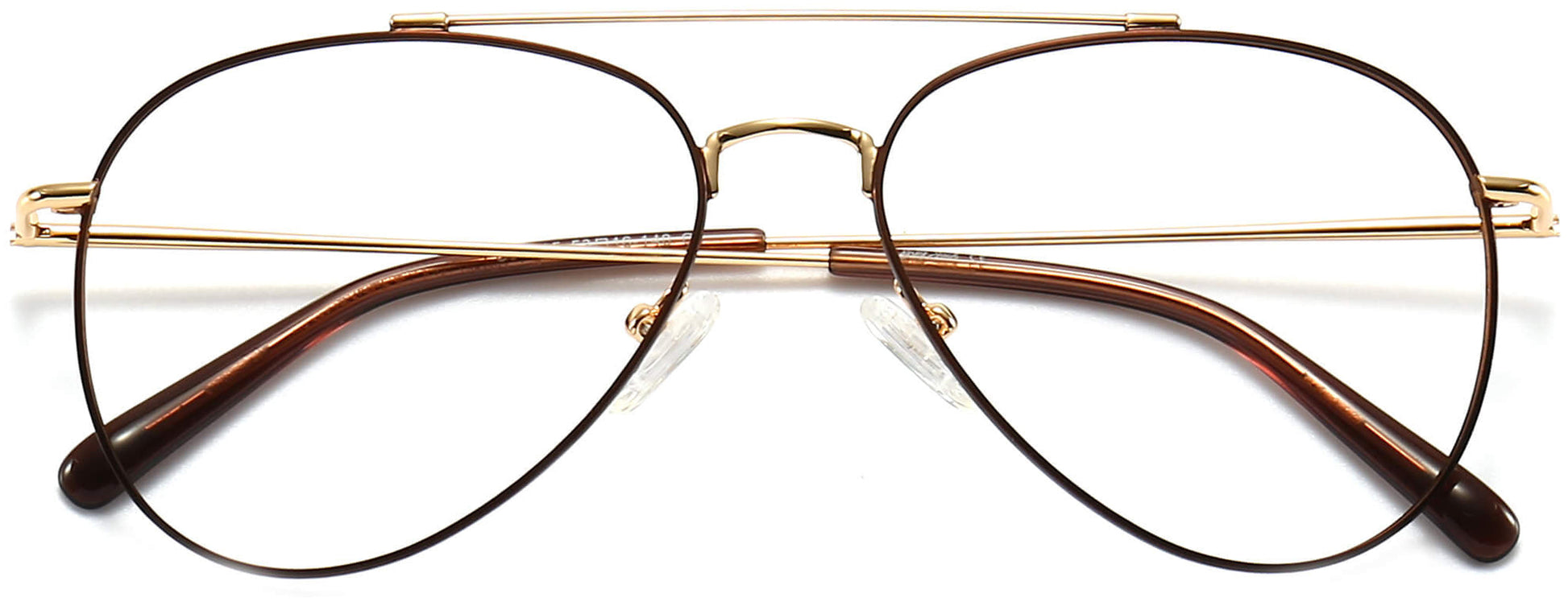Sylas Aviator Brown Eyeglasses from ANRRI, closed view