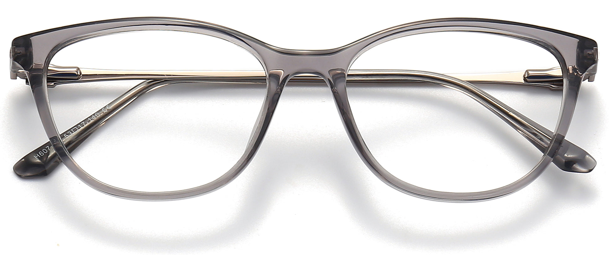 Teresa Cateye Gray Eyeglasses from ANRRI, closed view