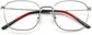 Thiago Square Silver Eyeglasses from ANRRI, closed view