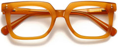 Titan Square Orange Eyeglasses from ANRRI, closed view