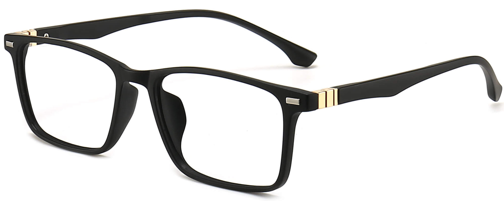 Victor Rectangle Black Eyeglasses rom ANRRI, angle view