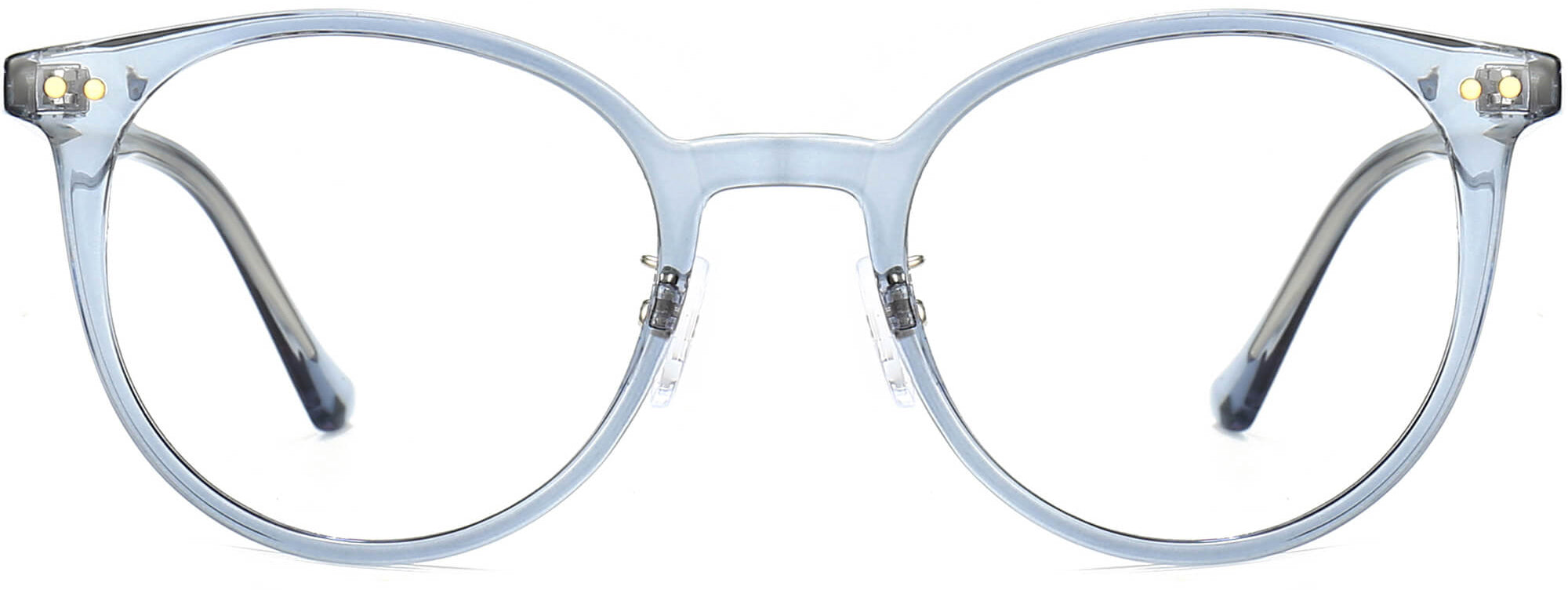 Vivienne Round Gray Eyeglasses from ANRRI, front view